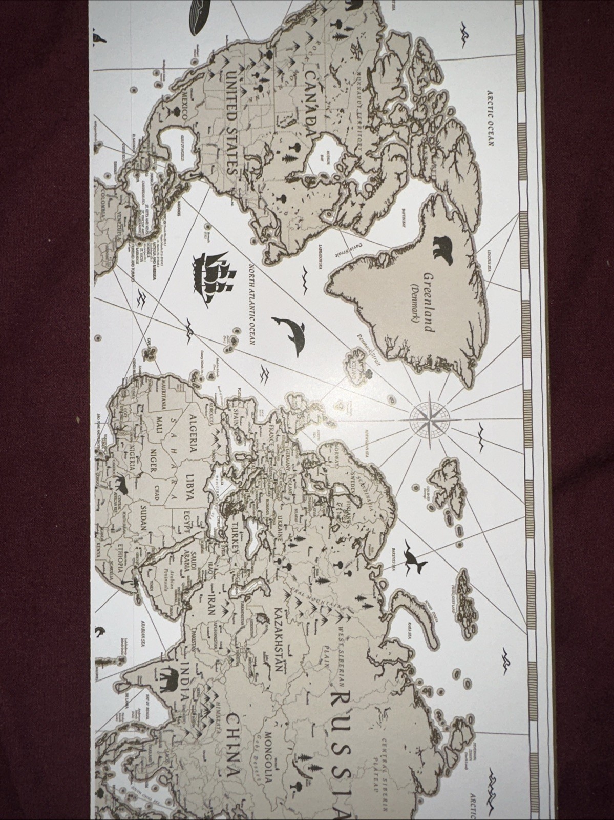 "World Map" Jumbo Removable Sticker-Main Street Wall Creations~New