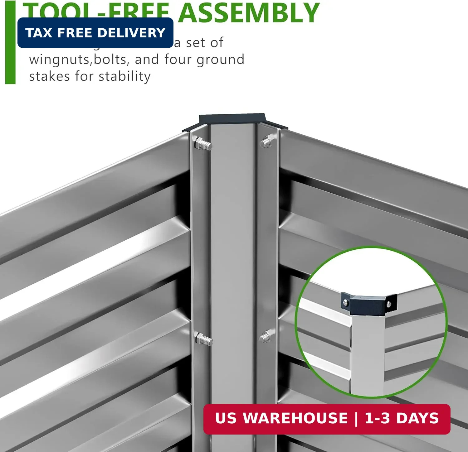 2PCS 7x3x1ft Galvanized Raised Garden Bed,Outdoor Planter Box Metal Patio Kit Pl