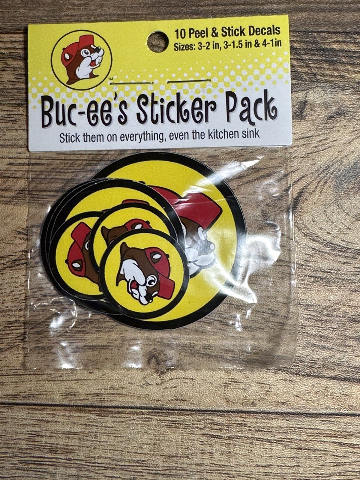 NEW Buc-ee’s Logo Sticker Pack: 10 Peel & Stick Round Decals-Multiple Sizes