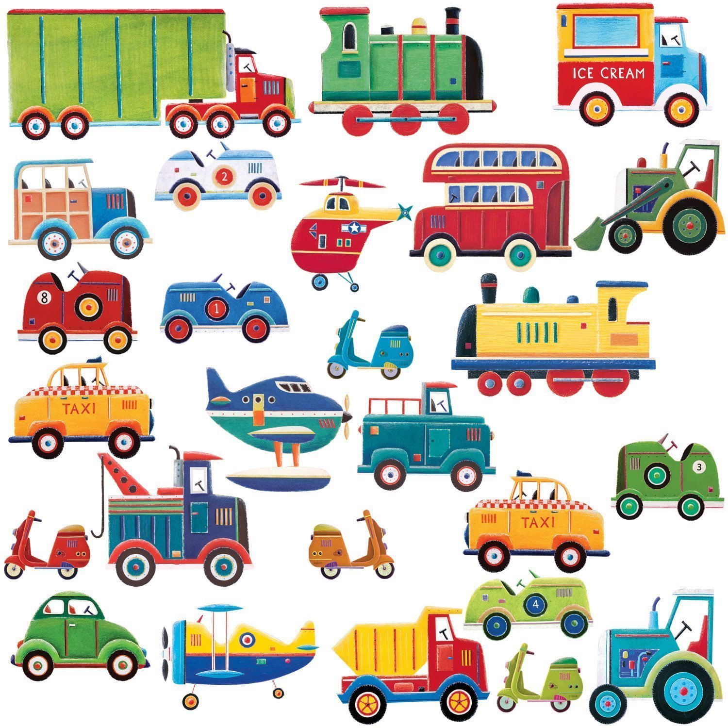 RoomMates Vehicle / Transportation Cars Peel & Stick Appliques RMK1132SCS