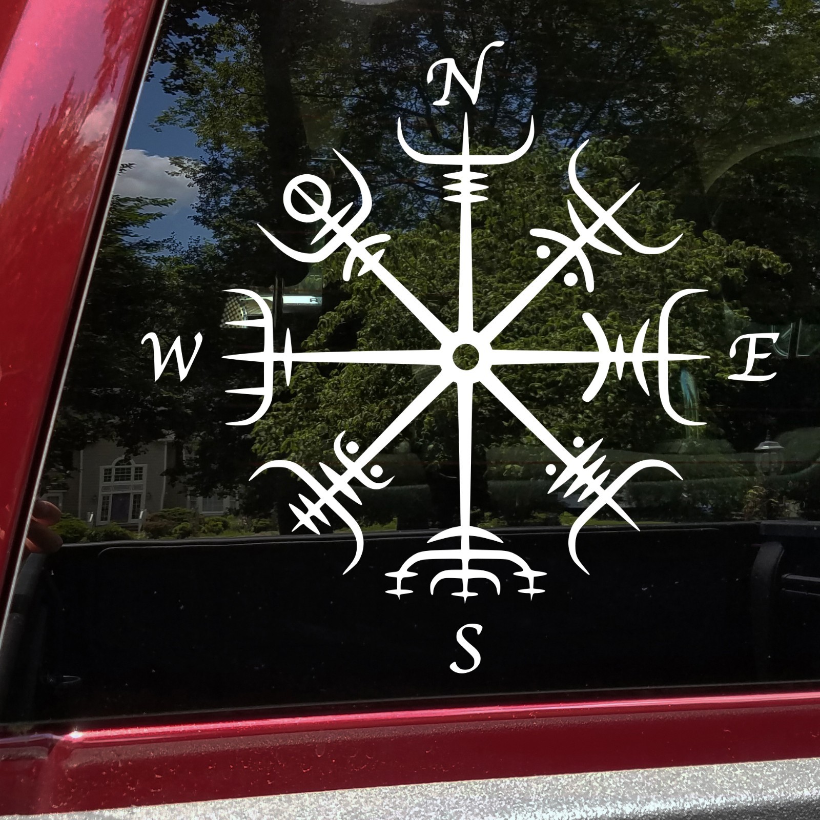 Asatru Vegvisir Viking Compass Vinyl Sticker Decal Norse Nordic Protection Symbo