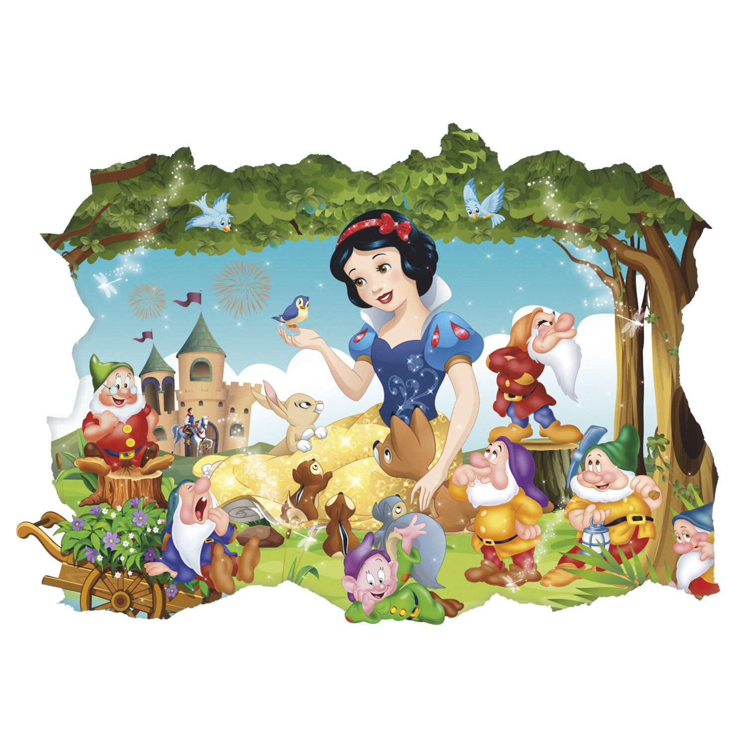 Snow White 3D Wall Decal, Wall Sticker, Fairytale, Seven Dwarfs, Decor