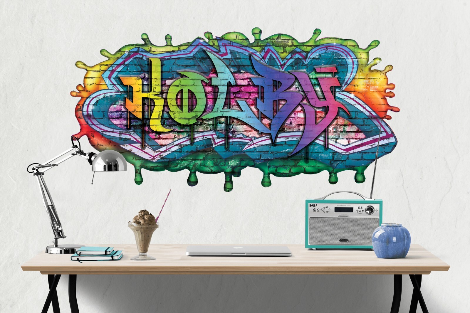 Custom Name Drip Paint Graffiti Wall Decal Personalized Vinyl Decal Room Decor