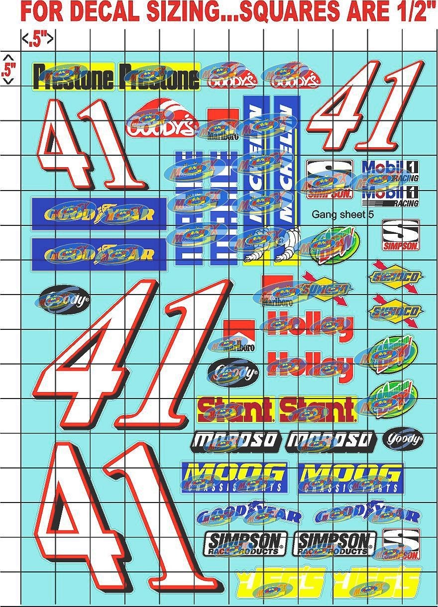 CLEAR VINYL #41 Citgo r/c car SHEET 5-R/C MODEL Decal 1/16th-1/12-1/10-DIE CUT
