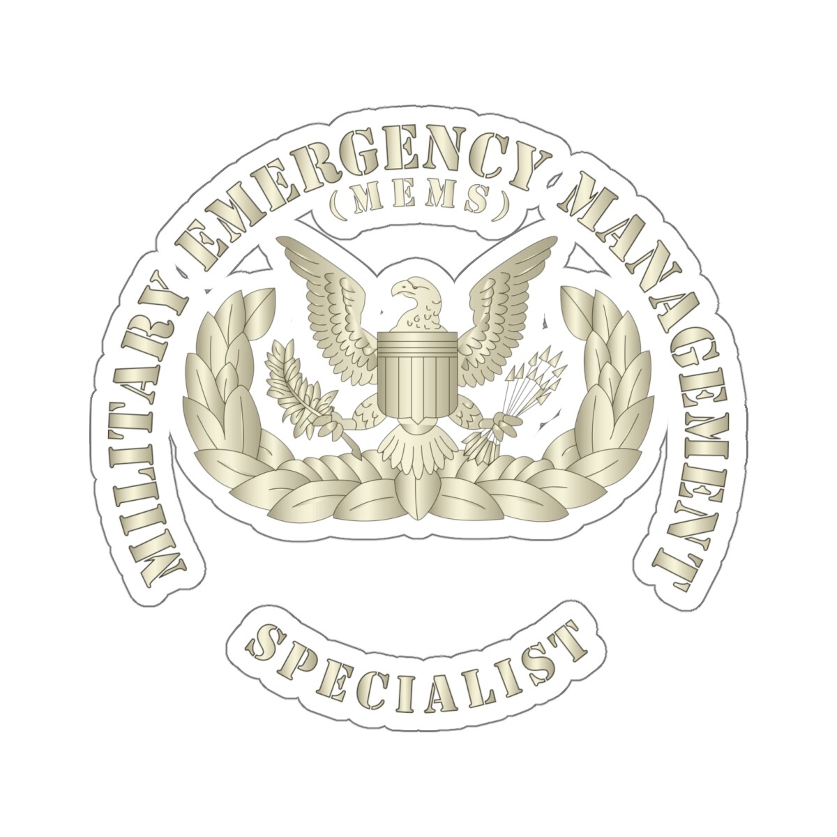 Kiss-Cut Stickers – Military Emergency Management Specialist – Basic – Silver