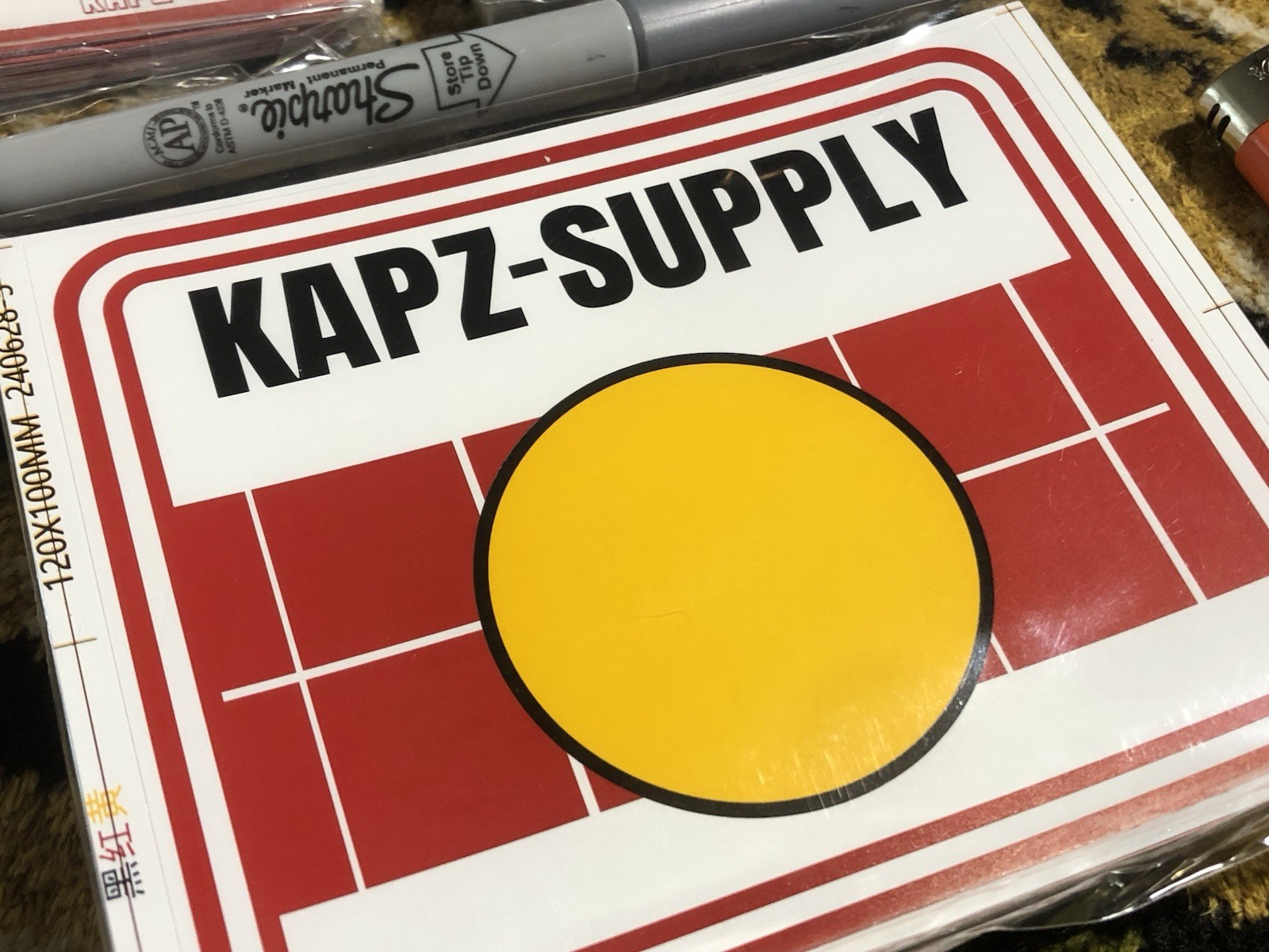 KAPZ SUPPLY EGGSHELL DESTRUCTIBLE VINYL JUMBO STICKER SLAPS 120x100mm GRAFF