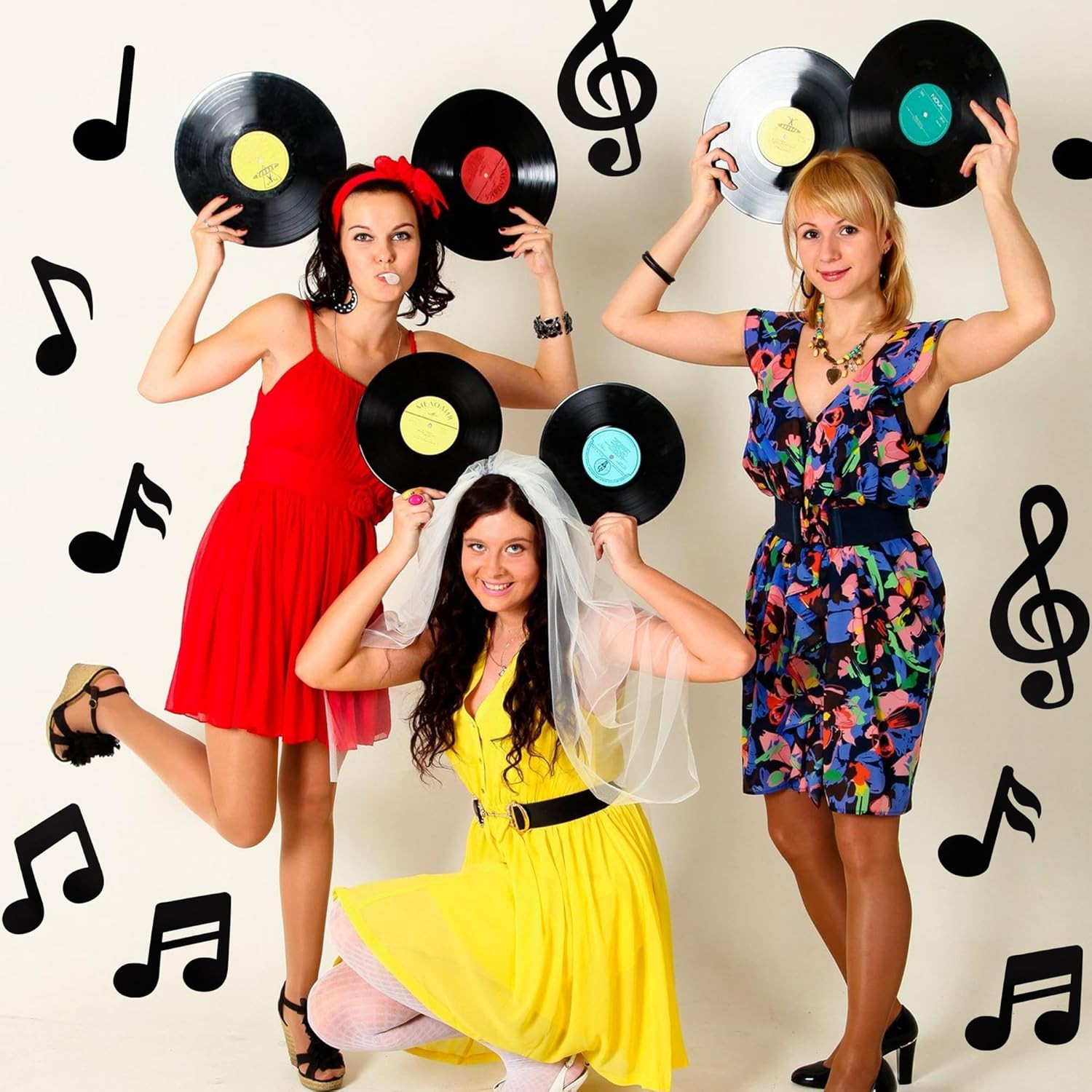 48 Pcs Music Notes Cutouts for Party Music Wall Decor,Double-Side Musical Notes