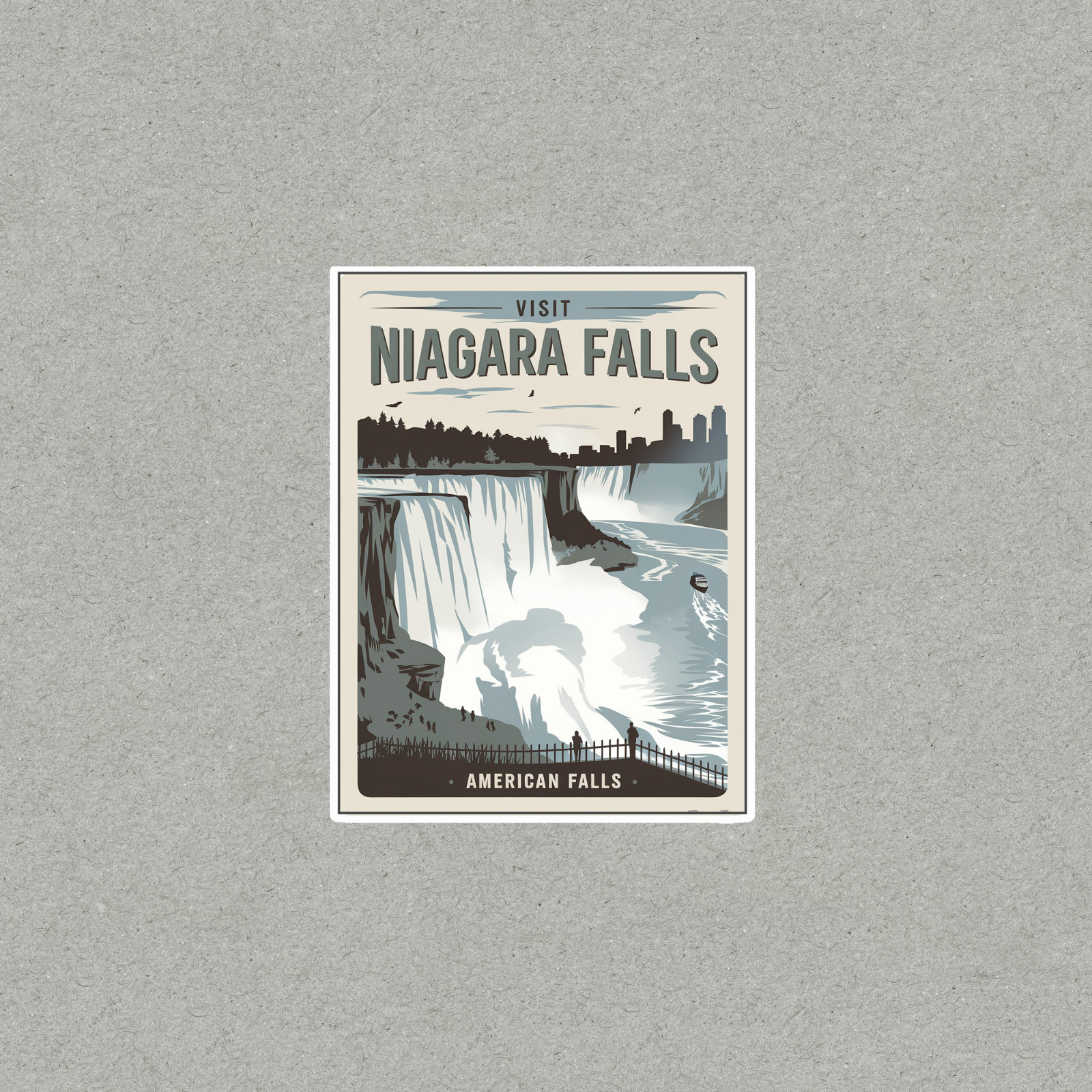 Vintage Niagara Falls American Travel sticker – Retro Wall Art Decor Print #3381