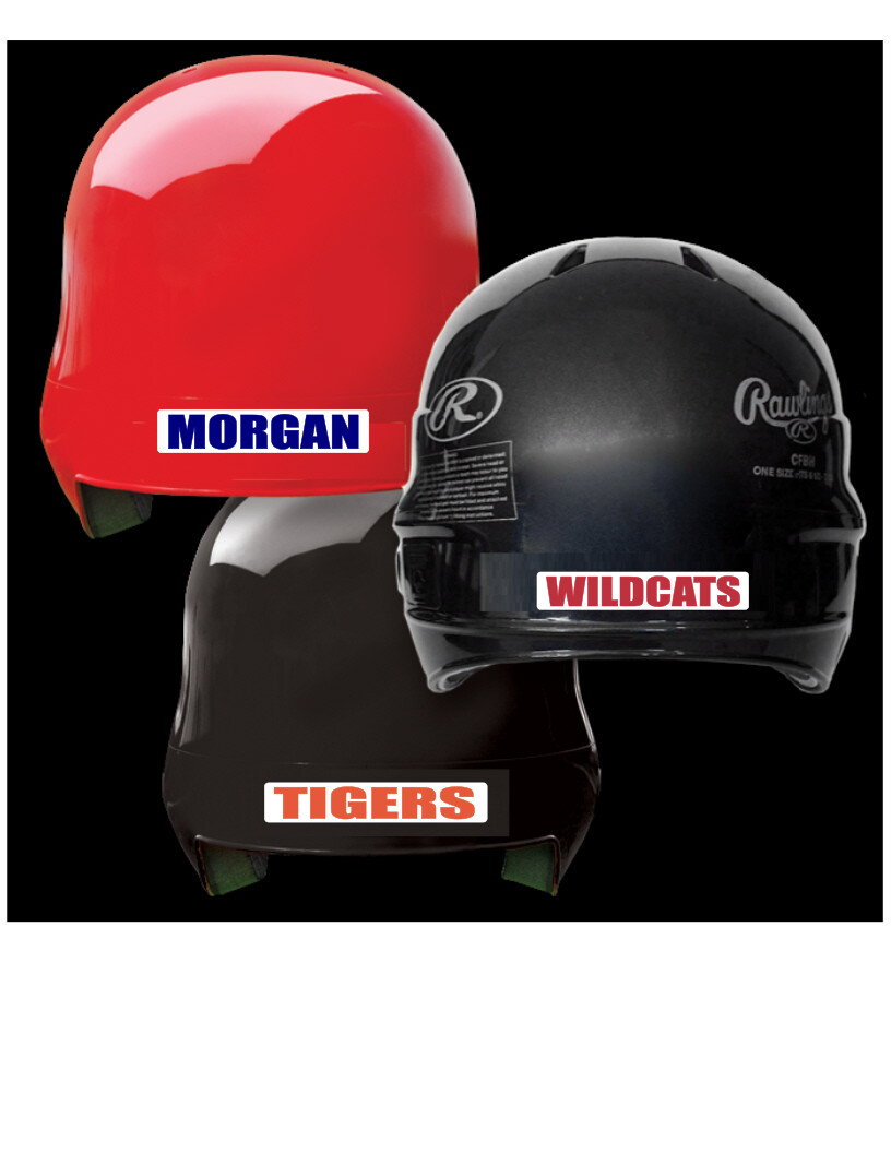 Custom BATTER HELMET NAME PLATE Baseball/Softball Vinyl Decal