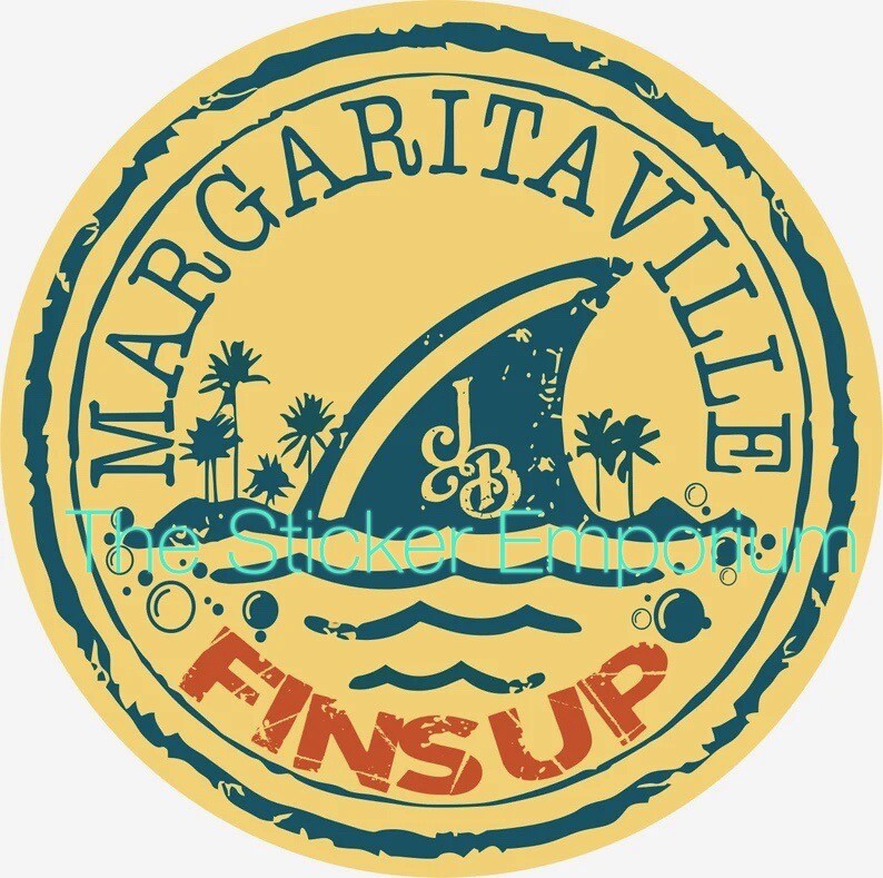 Margaritaville Fins Up Sticker Jimmy Buffett Waterproof ￼Parrot Head Decal