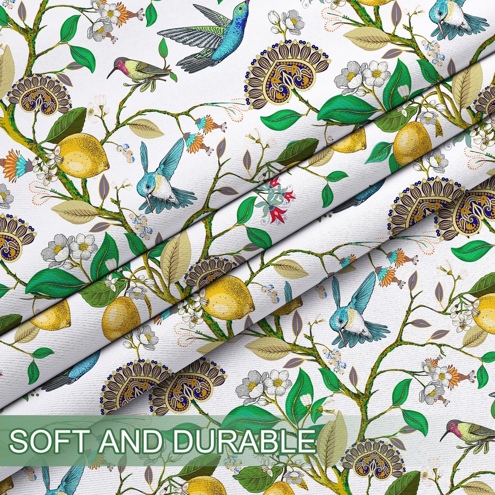 Spring Curtains 96 Inches Long, Floral Bird Branch Living Room Window Blackou…