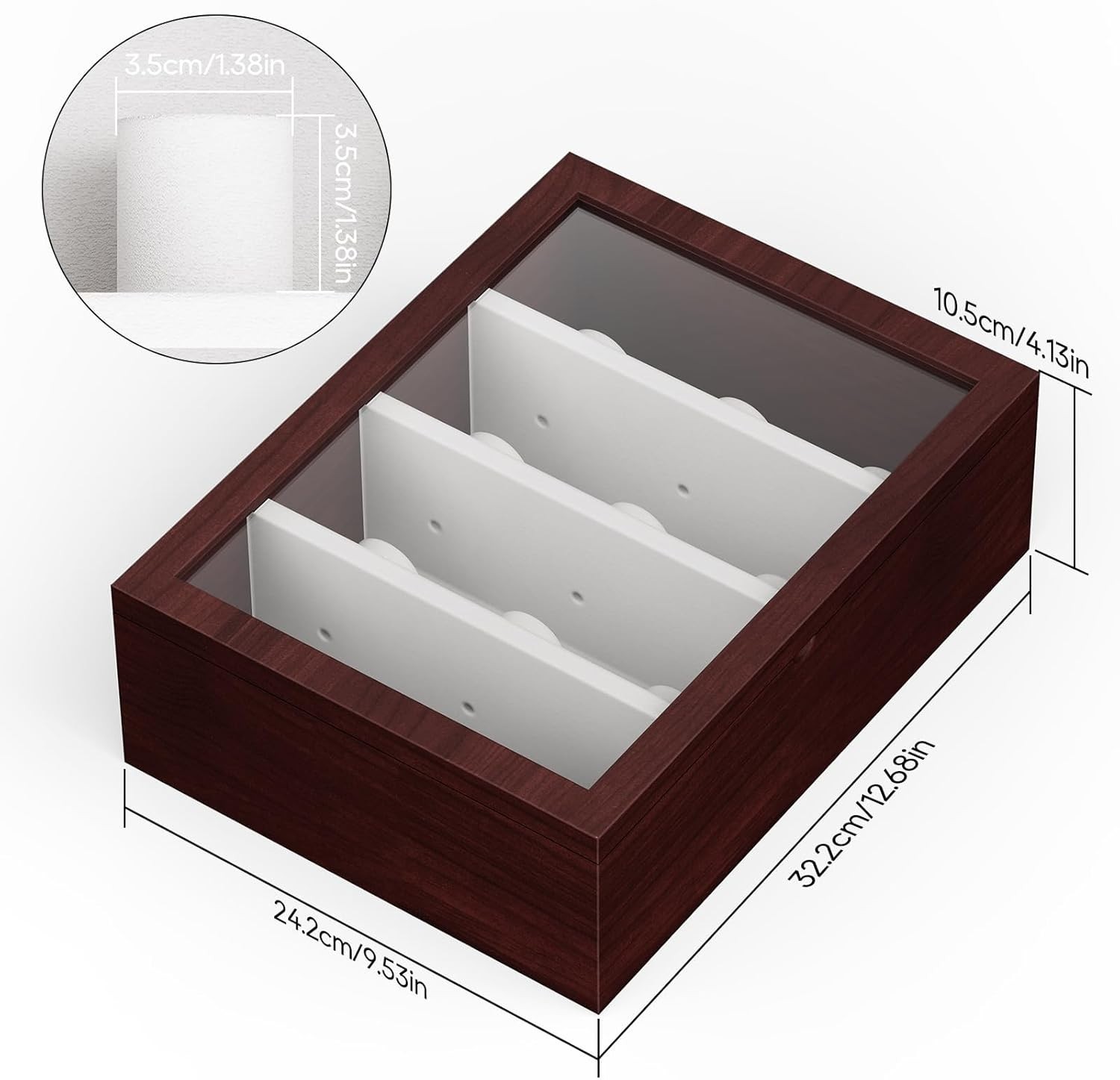 12-Slot Watch Display Case, Wall Mount Wooden Watch Box, Vertical Storage Men…