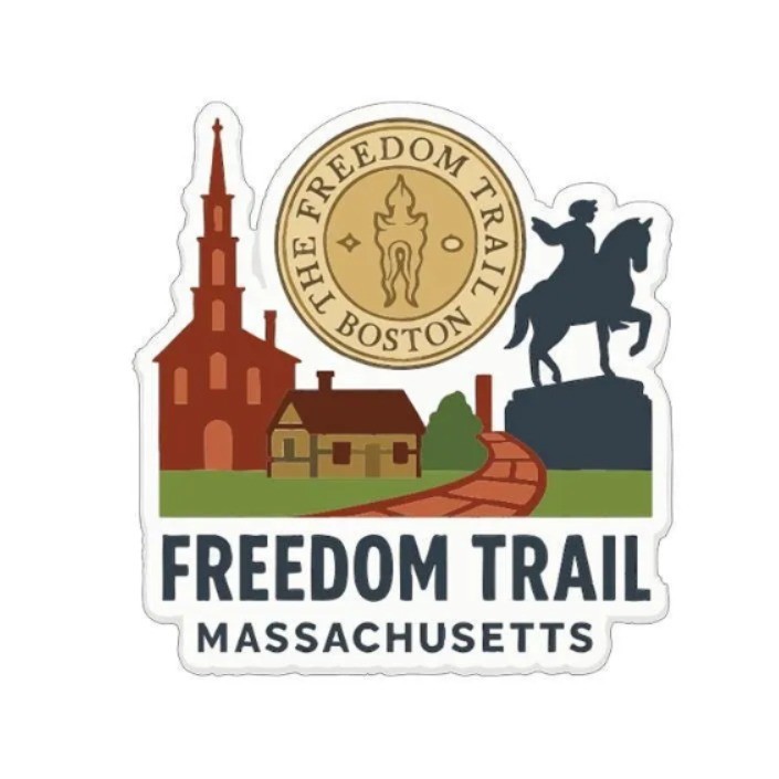 Freedom Trail Massachusetts Iron On Heat Transfer Vinyl HTV Die-Cut Symbolic