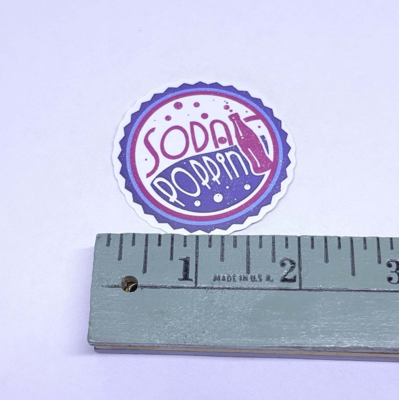 Soda Poppin Bottle Cap Sticker Decal Vinyl Cool Art Souvenir Journal Wall Tc6