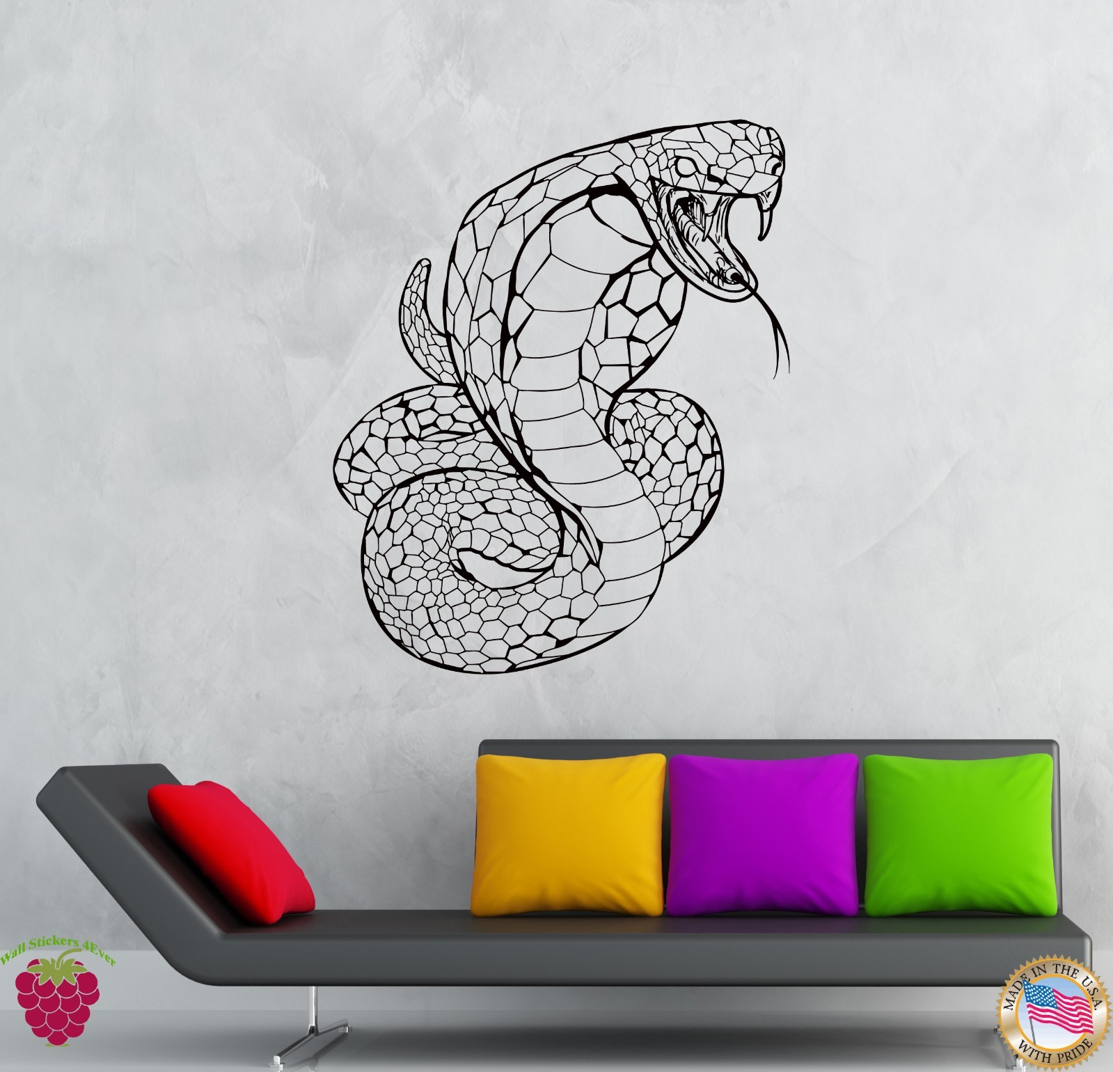 Wall Stickers Vinyl Decal Snake Cobra Tribal Predator Aggressive Decor (z2136)