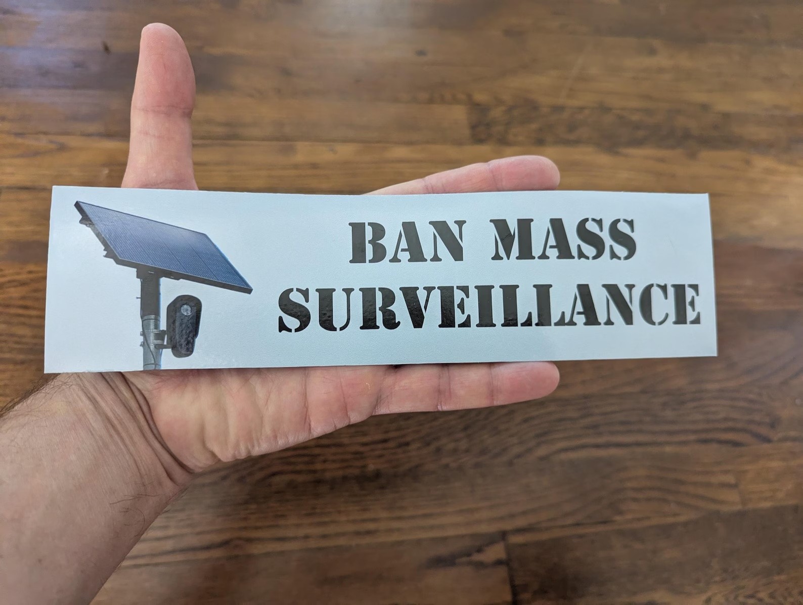 Ban Mass Surveillance Bumper Sticker or Magnet – Anti-Flock License Plate Camera
