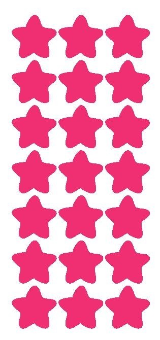 1-1/4" Hot Pink Star Stickers Wedding Envelope Seals School Arts & Crafts