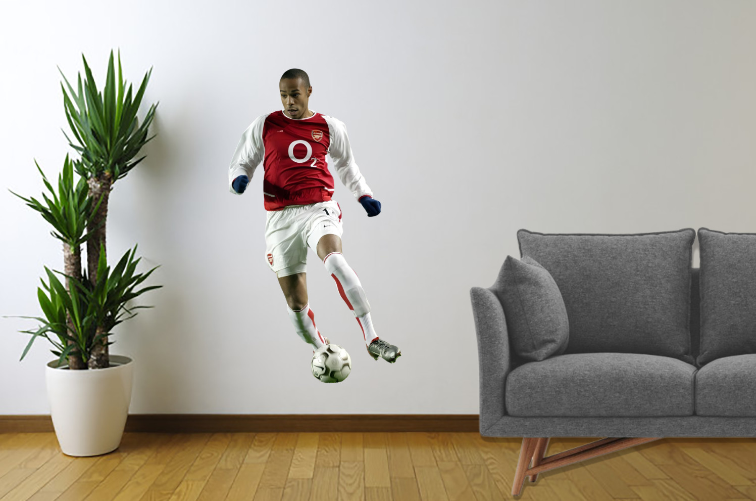 Thierry Henry Wall Sticker | Arsenal Removable Vinyl Soccer Decal Room Decor TH2