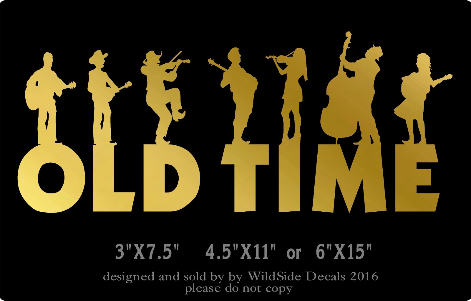 Old Time Music Decal Musicians Vinyl Car Truck Sticker