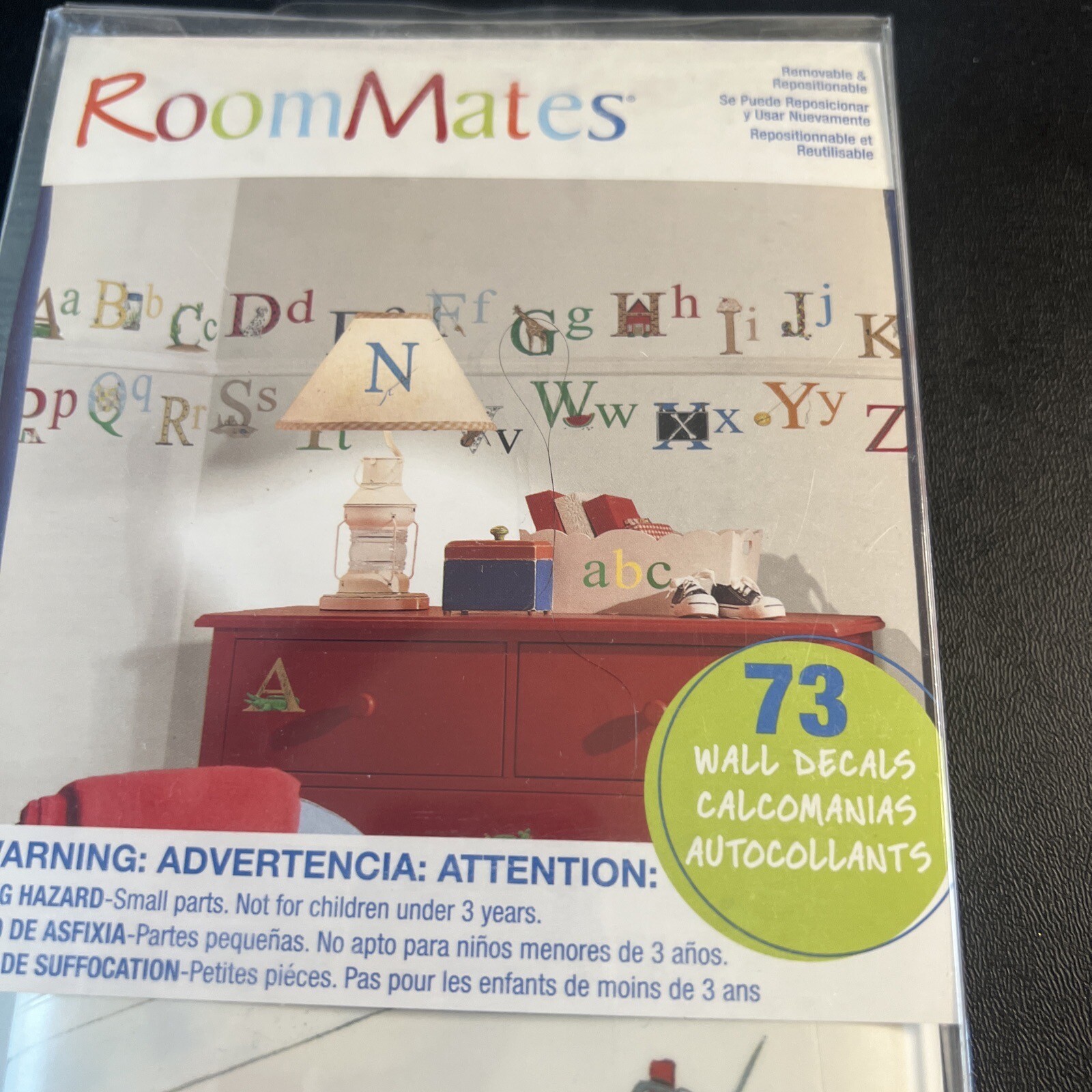 Roommates Alphabet Letters Peel and Stick Wall Decals Homeschool Decor.