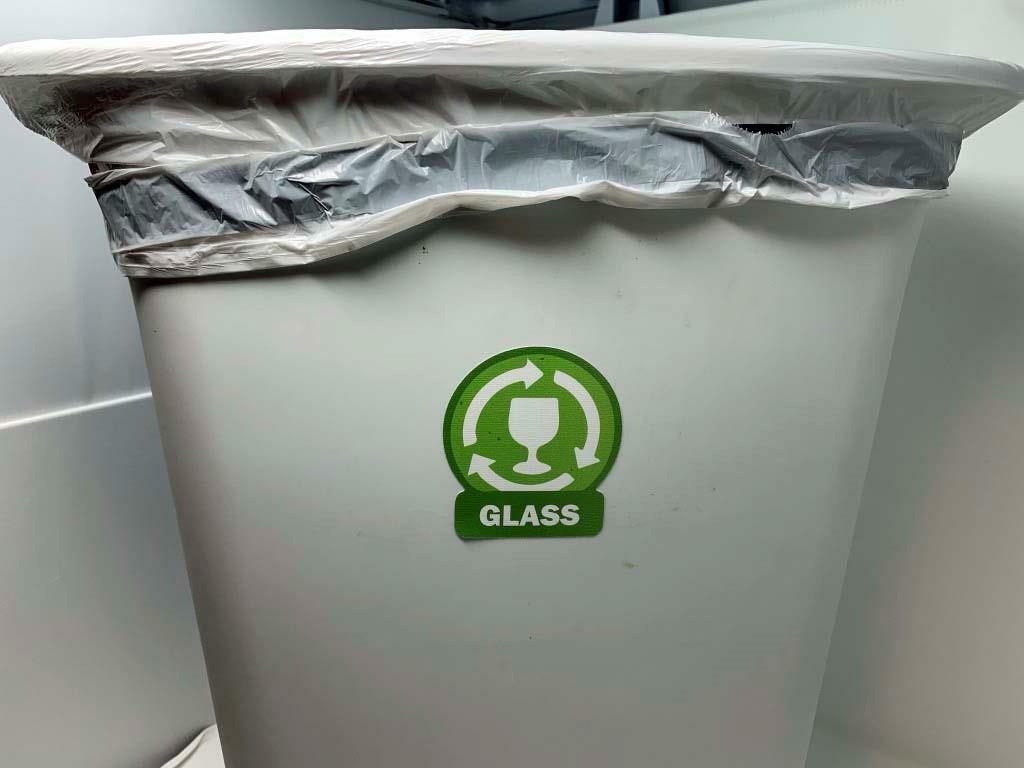 PLASTIC E-WASTE ORGANIC METAL PAPER GLASS 3" Set of Decal Sticker For Containers