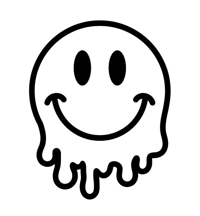 Melting Smiley Face Vinyl Decal Sticker Car Truck Window Bumper Laptop Bottle