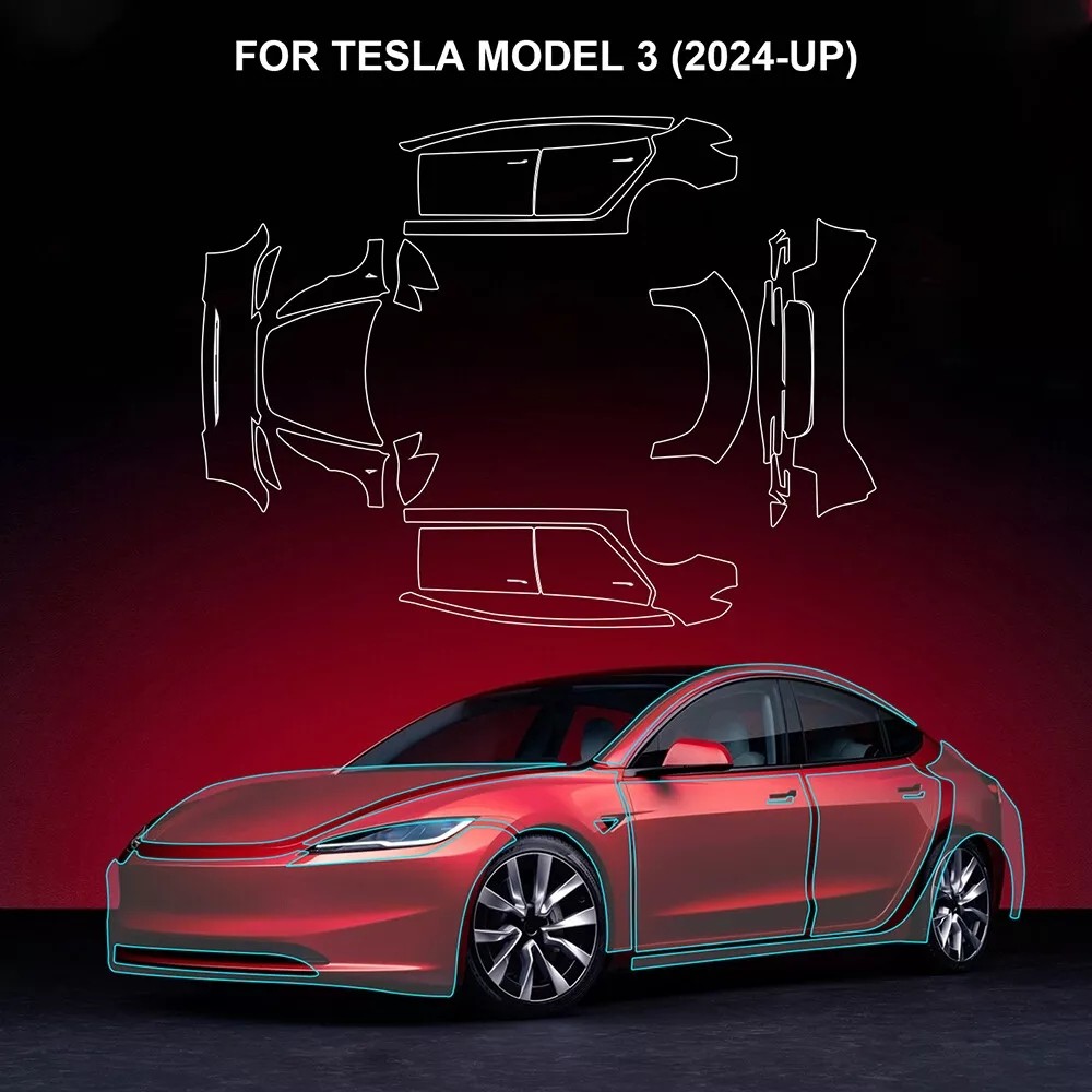 For Tesla Model 3 Highland 2024-UP Precut Paint Protection Film Clear Bra PPF