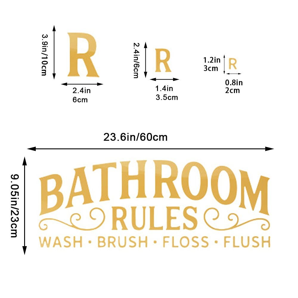 3D Acrylic Mirror Bathroom Wall Sticker, Mirror Wall Decals, Gold