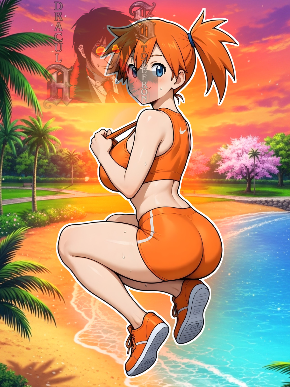 Adult Anime Waifu Pokemon Misty/ Kasumi 6" Vinyl Sticker