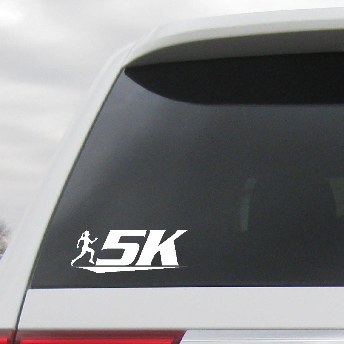 5K Marathon Decal Vinyl Sticker Woman Runner Swoosh Logo Running Run Jogging