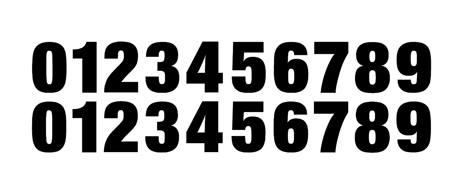 0-9 Reflective Numbers Black Sticker Vinyl Decal pick 1"-12" Set Of 20 (RV2-2)