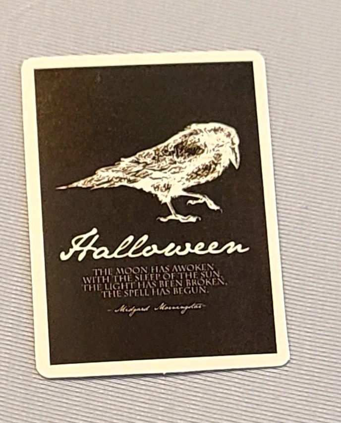 Halloween Raven Crow Quote Vinyl Sticker Die Cut Scrapbooking Journal Decal Goth