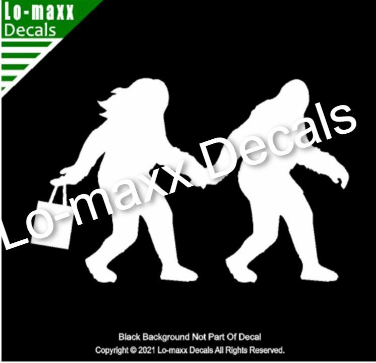 Mr. & Mrs. Bigfoot Married Couple Original Superior Quality Die Cut Vinyl Decal