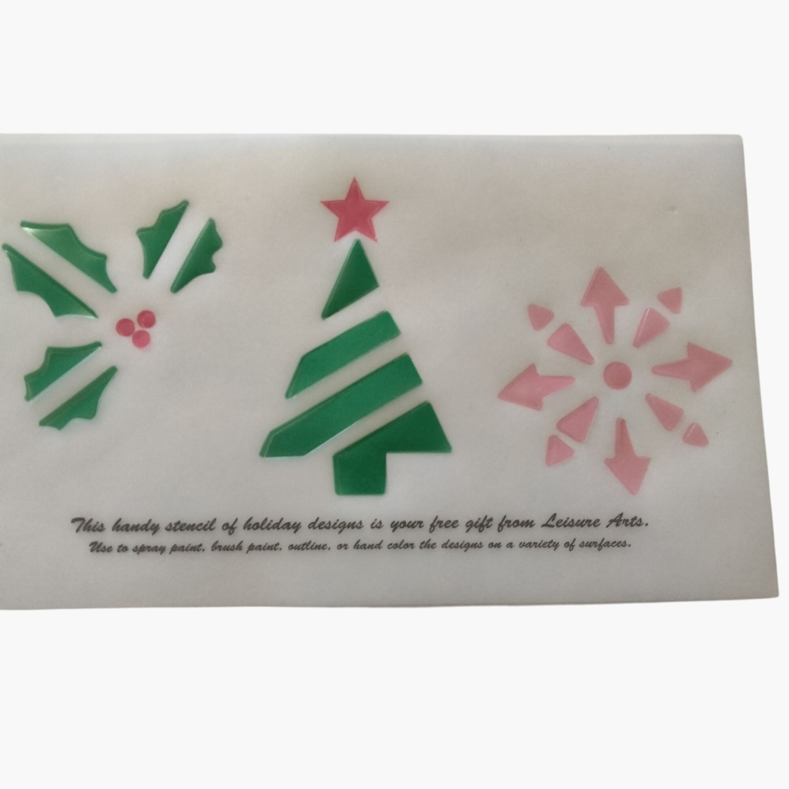 Holiday Design Stencil Template Holly Christmas Tree Snowflake Crafts