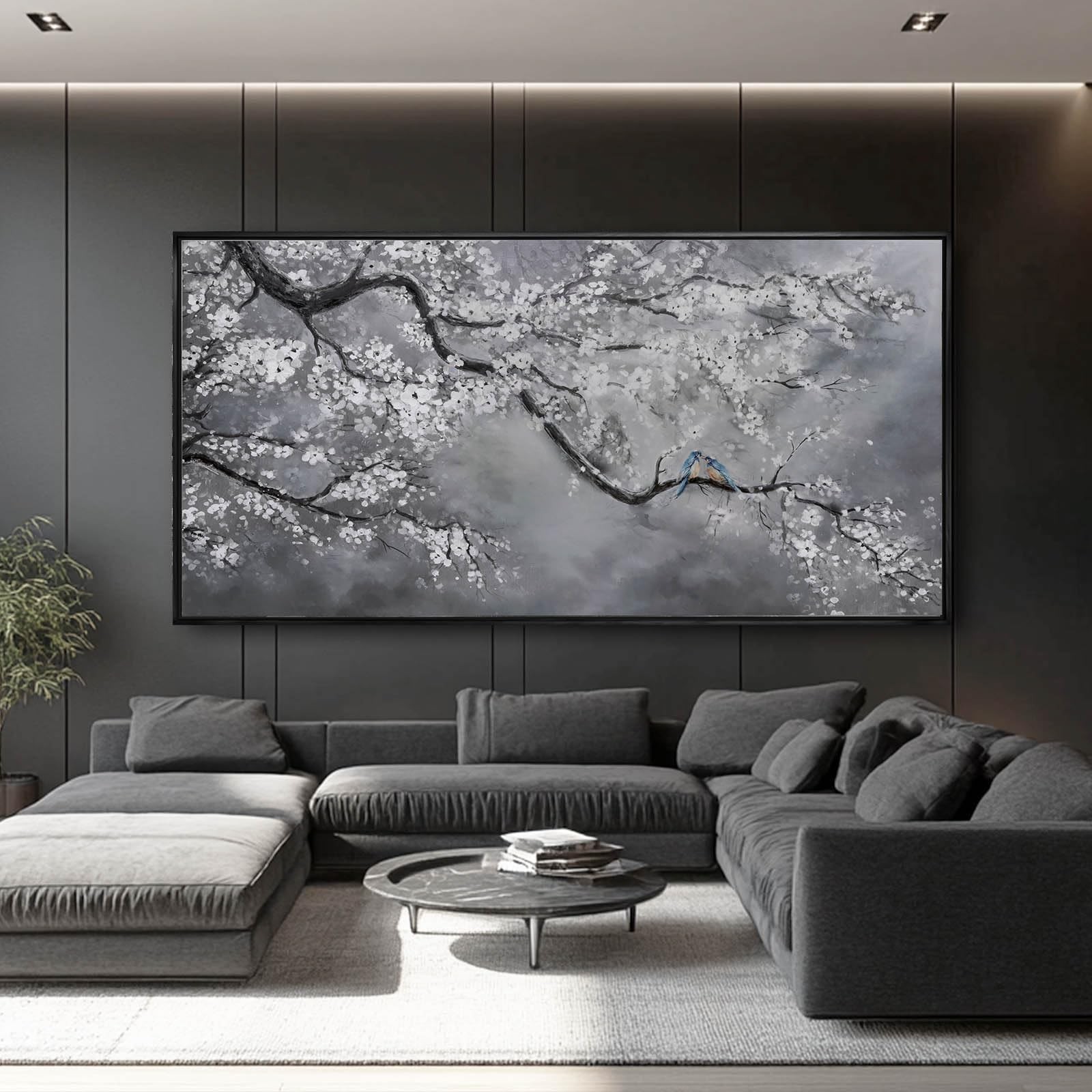 Artexist Flower Canvas Wall Art Black and White Wall Poster Scenery Wall Deco…