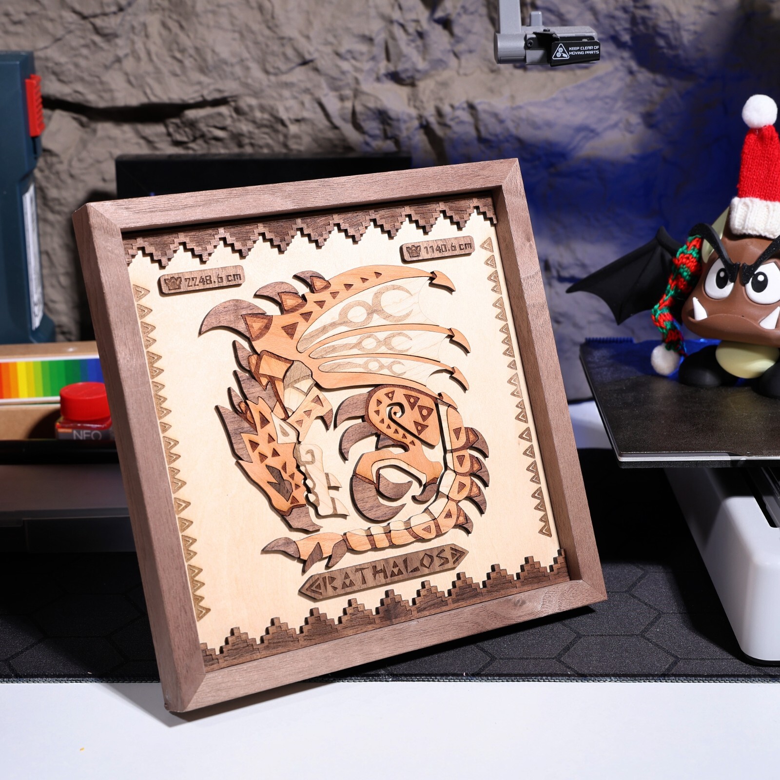 Handcrafted Rathalos Wooden Artwork | Perfect Gift for Monster Hunter Fans Gift