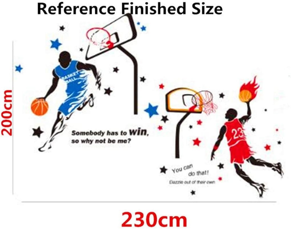 Removable 3D Basketball Slam Dunk Wall Decals – Sporty Room Decor for Boys