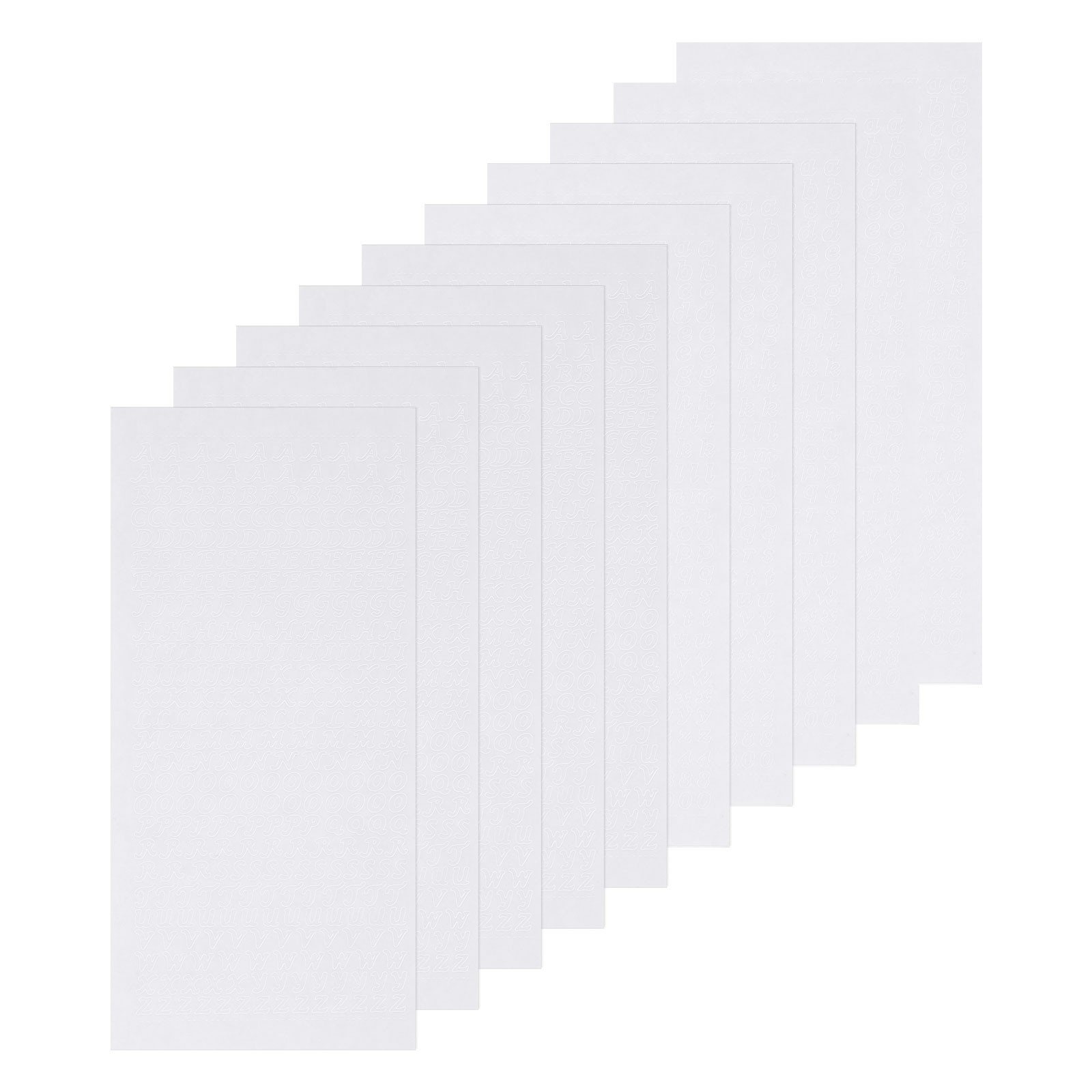 10 Sheets Alphabet Letter Sticker White Upper Lower a to Z Self Adhesive