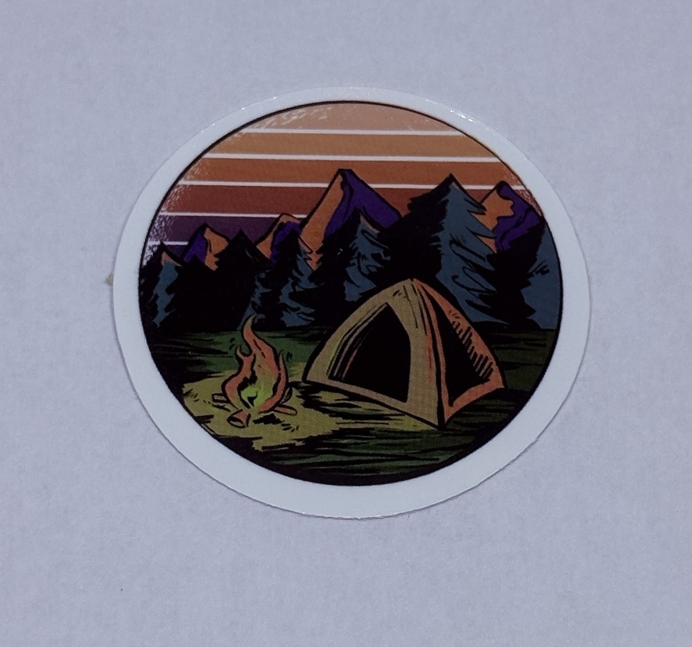 Camping Fire Tent Art Sticker Mountains Hiking Travel Decal Vinyl Souvenir Tc6