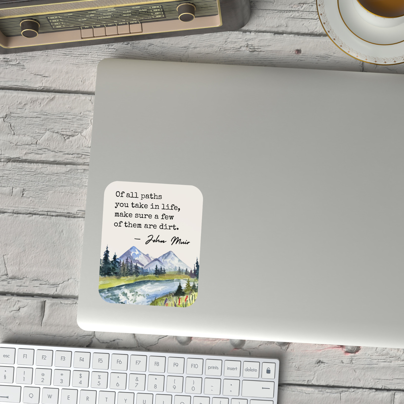 John Muir Quote Sticker Scenic Hiking Waterproof Vinyl Decal Gift Nature Lover