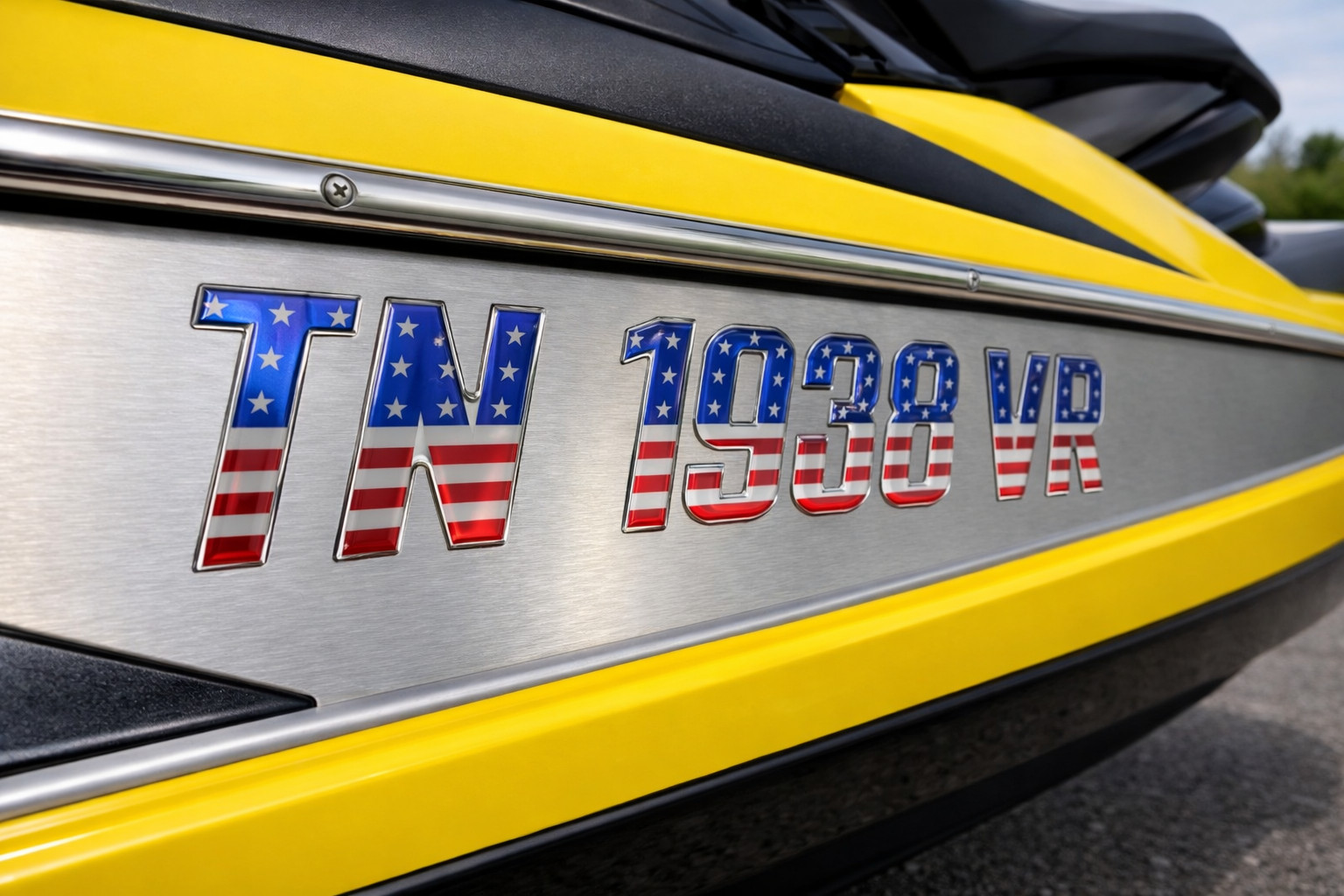 USA Flag Boat and Jet Ski Lettering Marine Grade Raised Registration Numbers