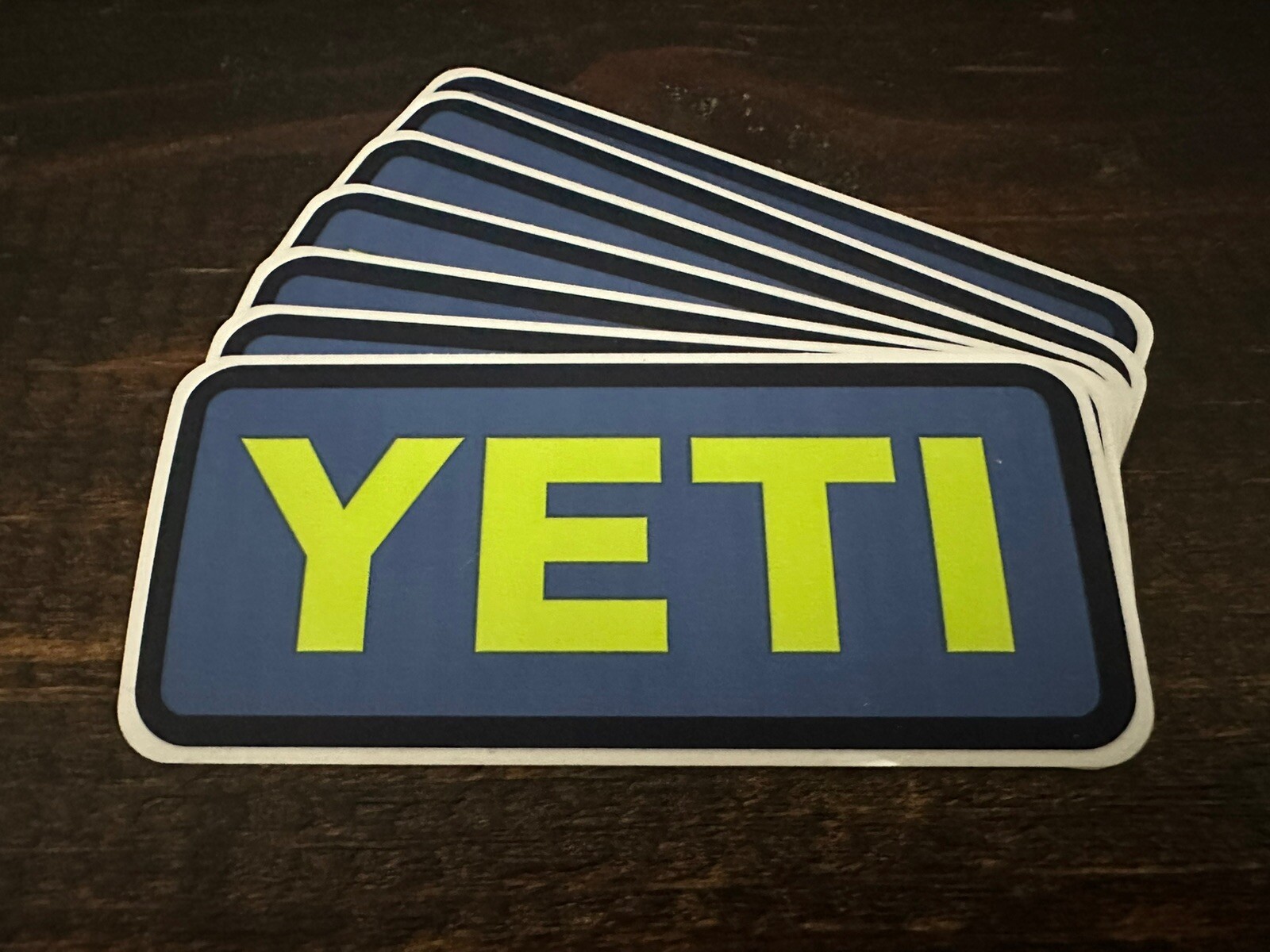 Authentic YETI Decal Blue Green Vinyl Sticker Logo Rambler Tumbler Cup Cooler