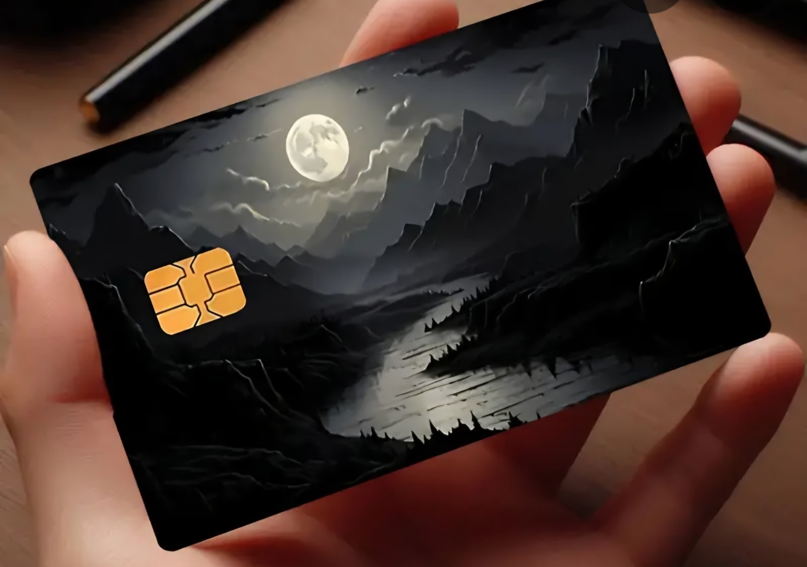 Moon Dark River Design Debit Credit Bank Card Skin Sticker NEW