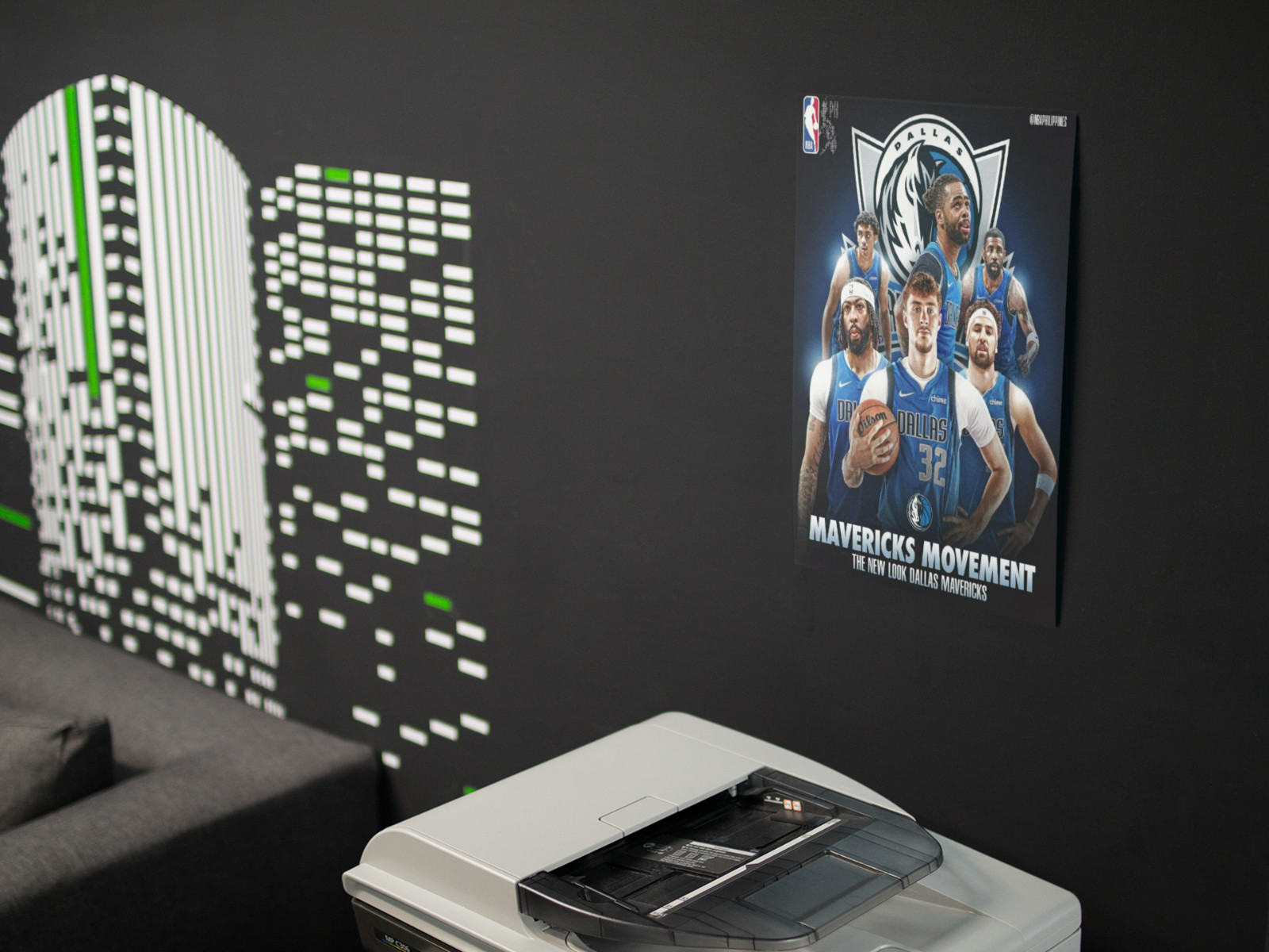 Dallas Basketball Fan Wall Vinyl Graphic Poster Print Removable Adhesive Decor