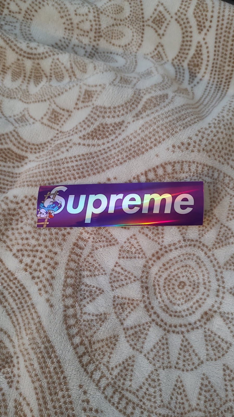Purple Smurf Supreme Slab Holographic Custom Sticker Vinyl Decal Laptop Car Bike