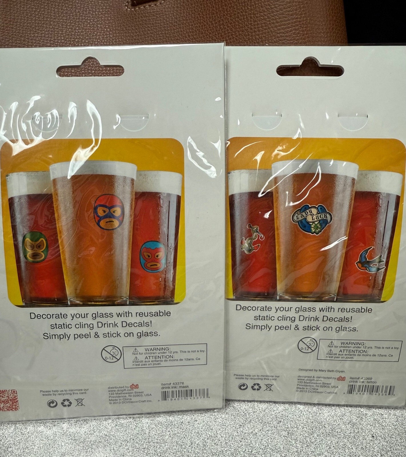 Drink Ink Colorful Drink Markers Static Cling 2 sets of 18