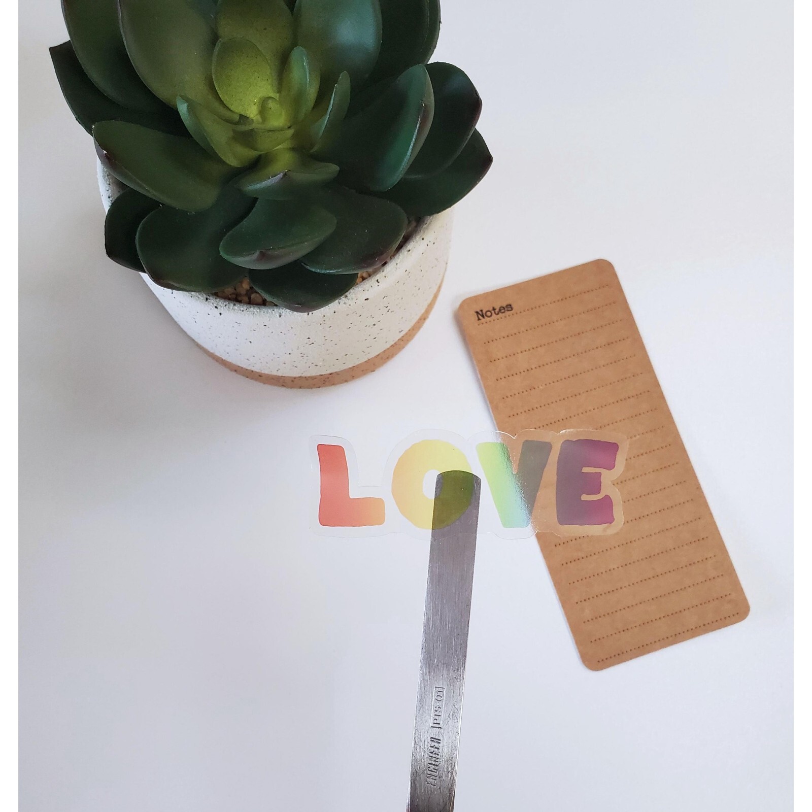 Love Text Sticker | Laptop, Water Bottle Sticker | Clear Transparent Vinyl