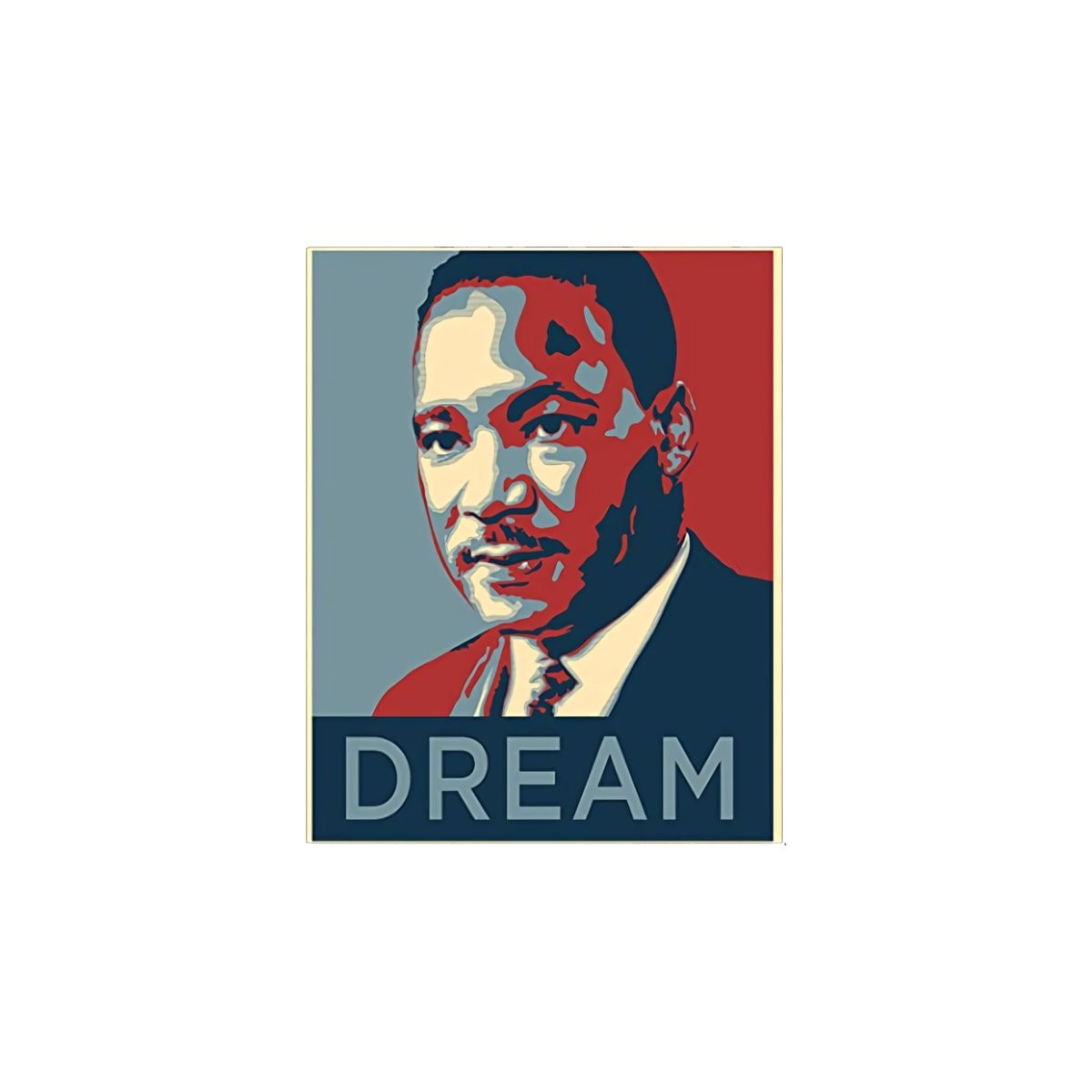 Martin Luther King Jr. Portait Dream MLK Sticker, max. 4 x 4"