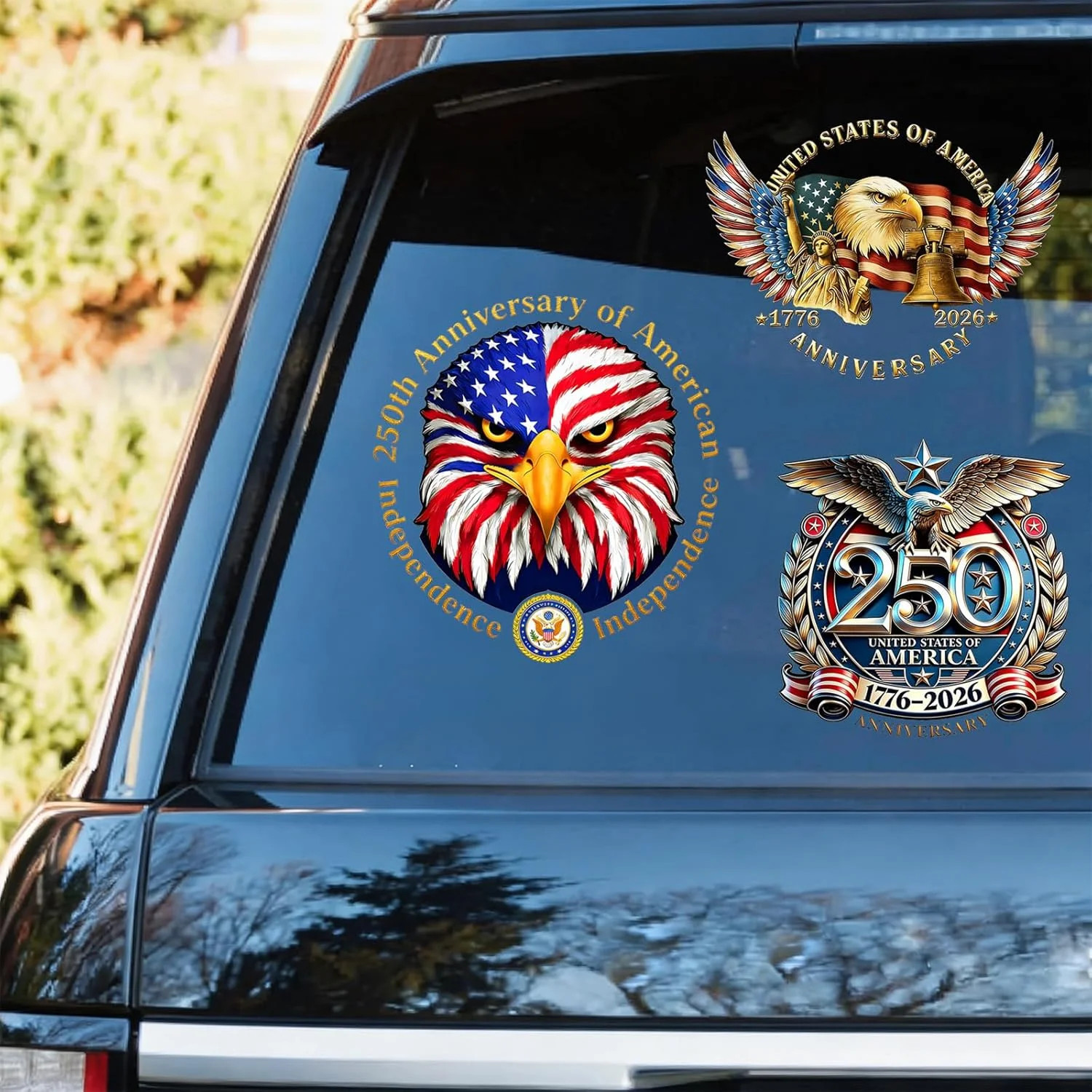 4 pcs 250th Anniversary USA Car Decal Sticker,1776-2026 Patriotic Colorful FAST