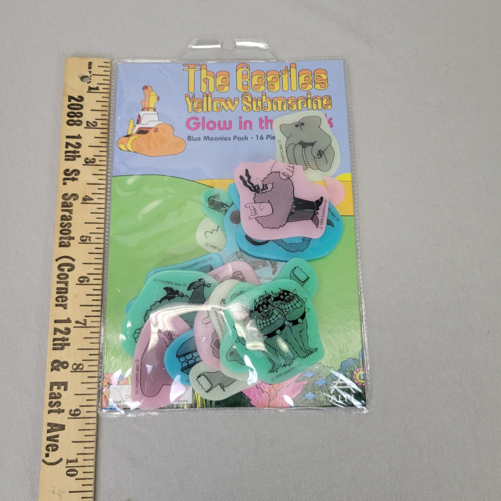 The Beatles Yellow Submarine Glow in the Dark Blue Meanies Wall Decoration 1999